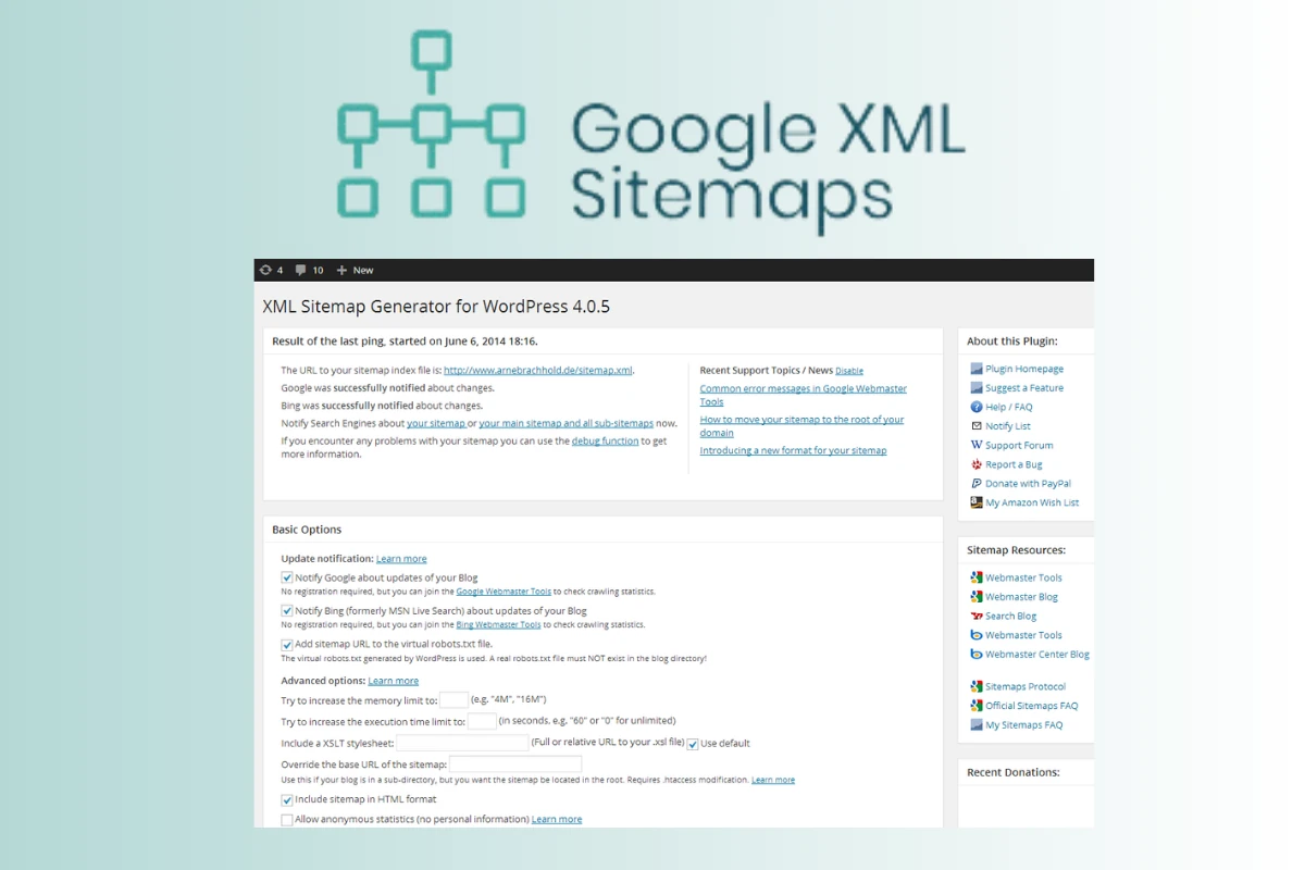 Google XML Sitemaps plugin